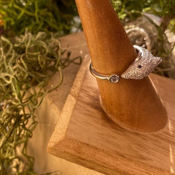 Micro Pave 14k Cz Diamond Dolphin Sterling Silver Ring Sizes 7,8,9 - Picture 4 of 9